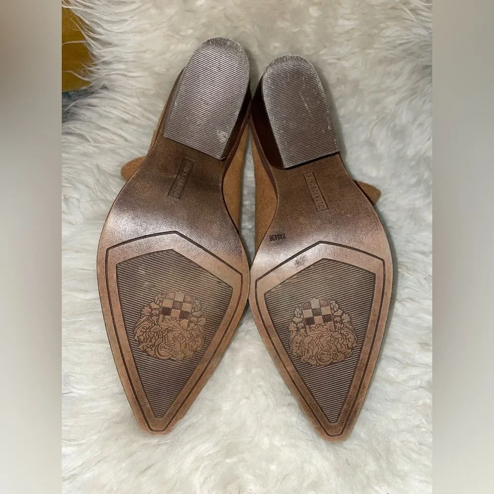Vince Camuto Bibestie Booties Ankle Boots Brown Suede 7.5